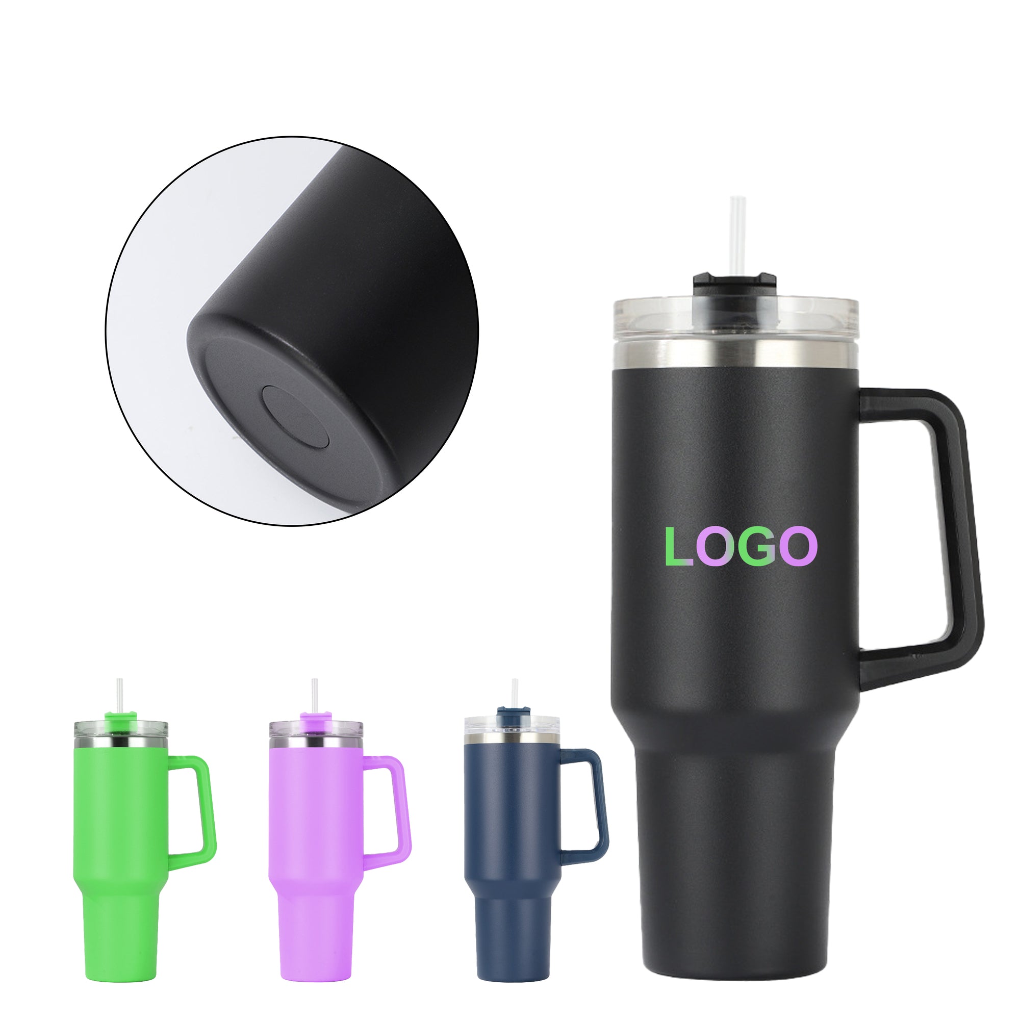 Double Wall Stainless Steel Drink Tumbler with Handle