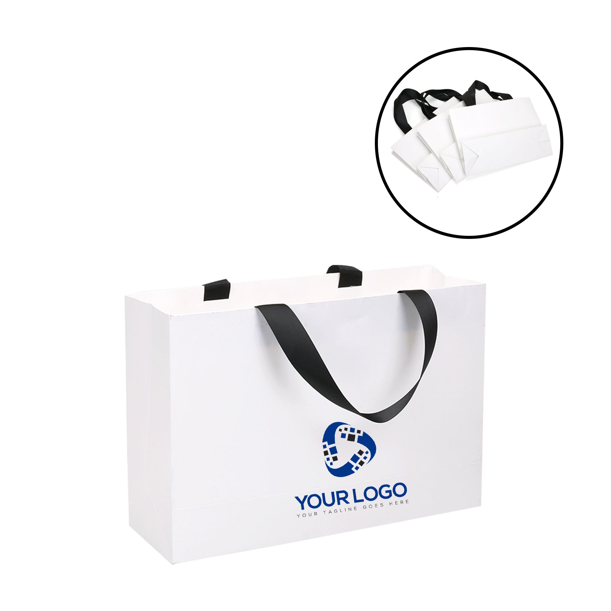 Ribbon Handle Shopping Bag